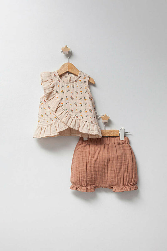 TWO-PIECE COTTON SET WITH FLASHES