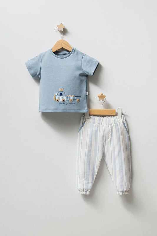 TWEEDELIGE SET T-SHIRT EN BROEK