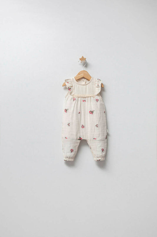 MOUSSELINE JUMPSUIT MET BLOEMENPRINT