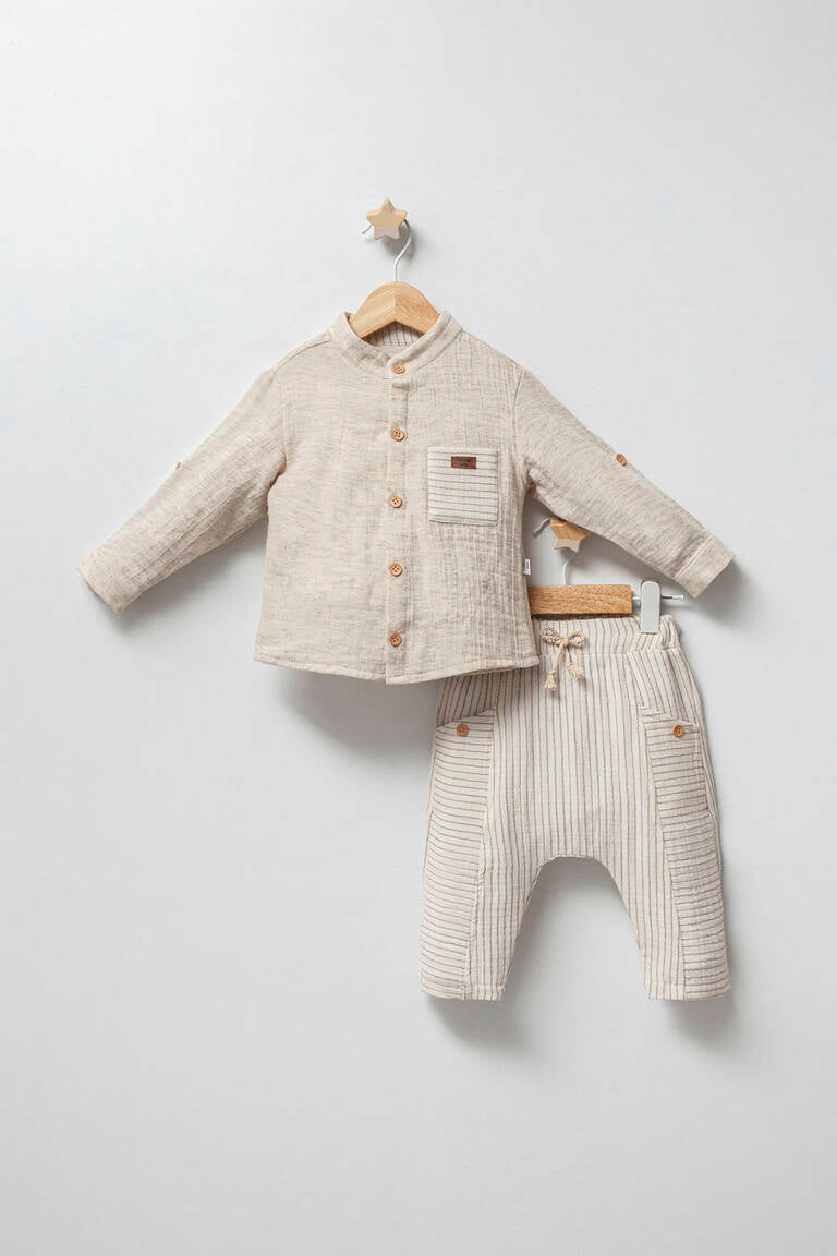 TWO-PIECE SET OF COTTON MUSSELINE